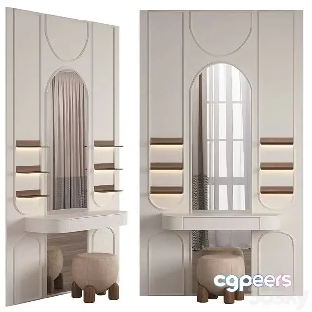 3ds Max Free – Dressing table 06 with Bebop Pouf by Last Ditch Design