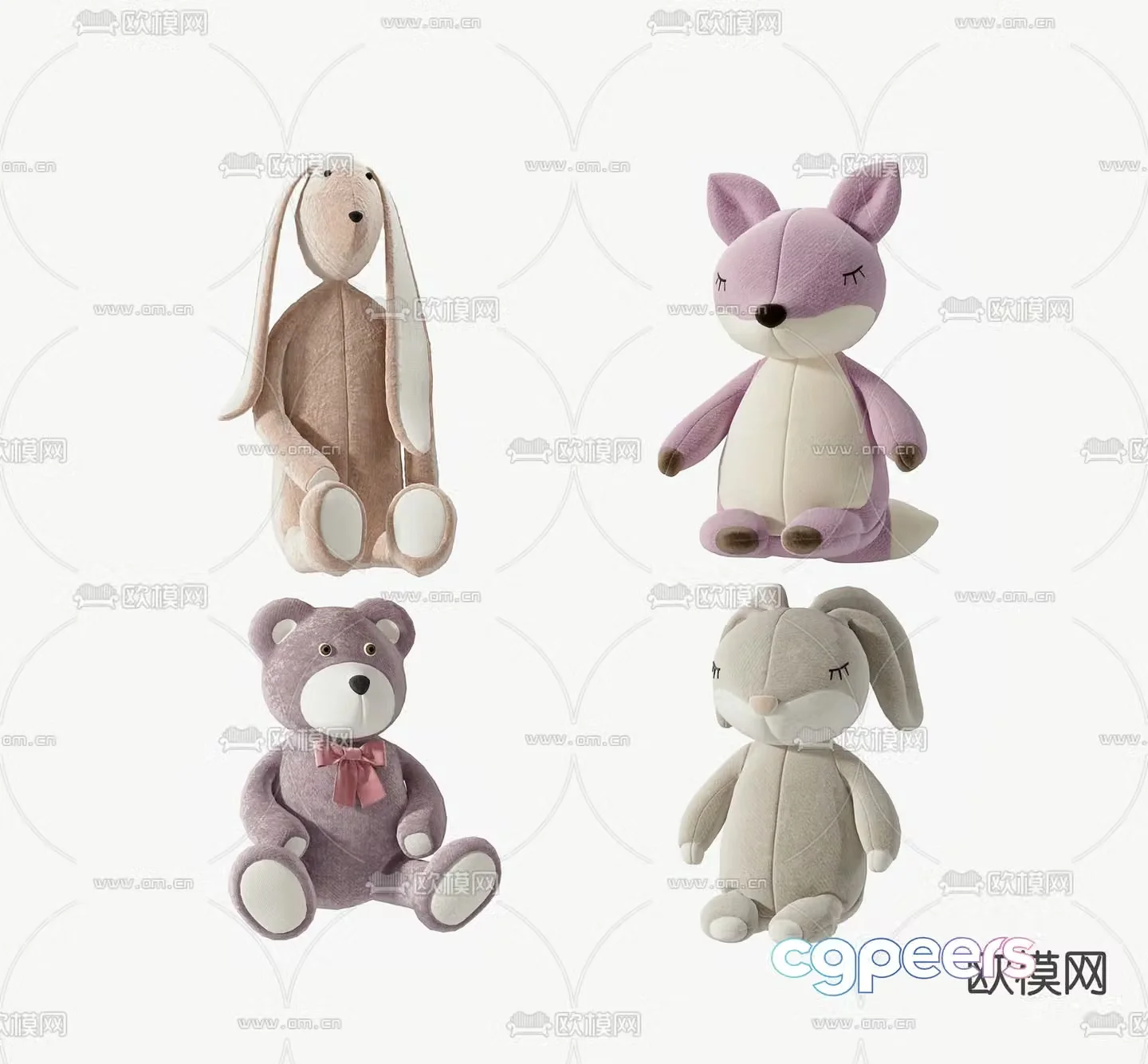 Modern fabric animal doll toy 3d model