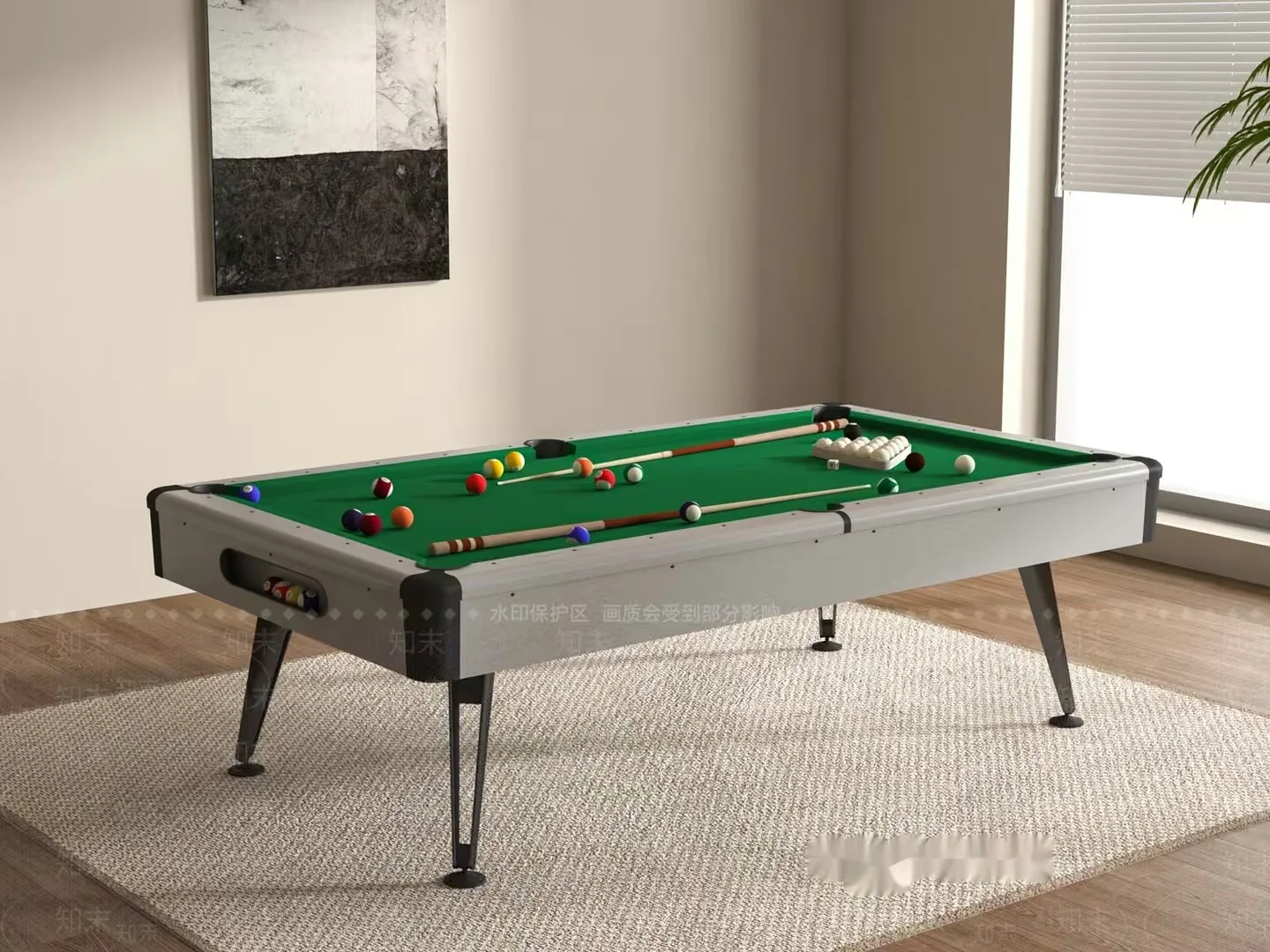 Modern Pool Table 3D Model – 21125 – VRAY Render