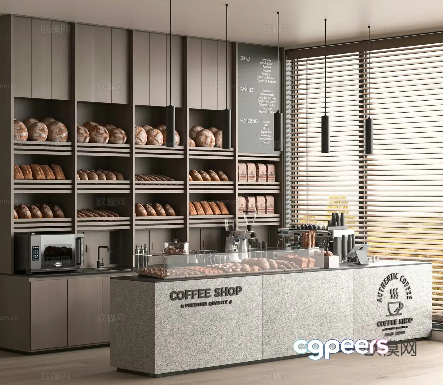 Modern bakery 3d model