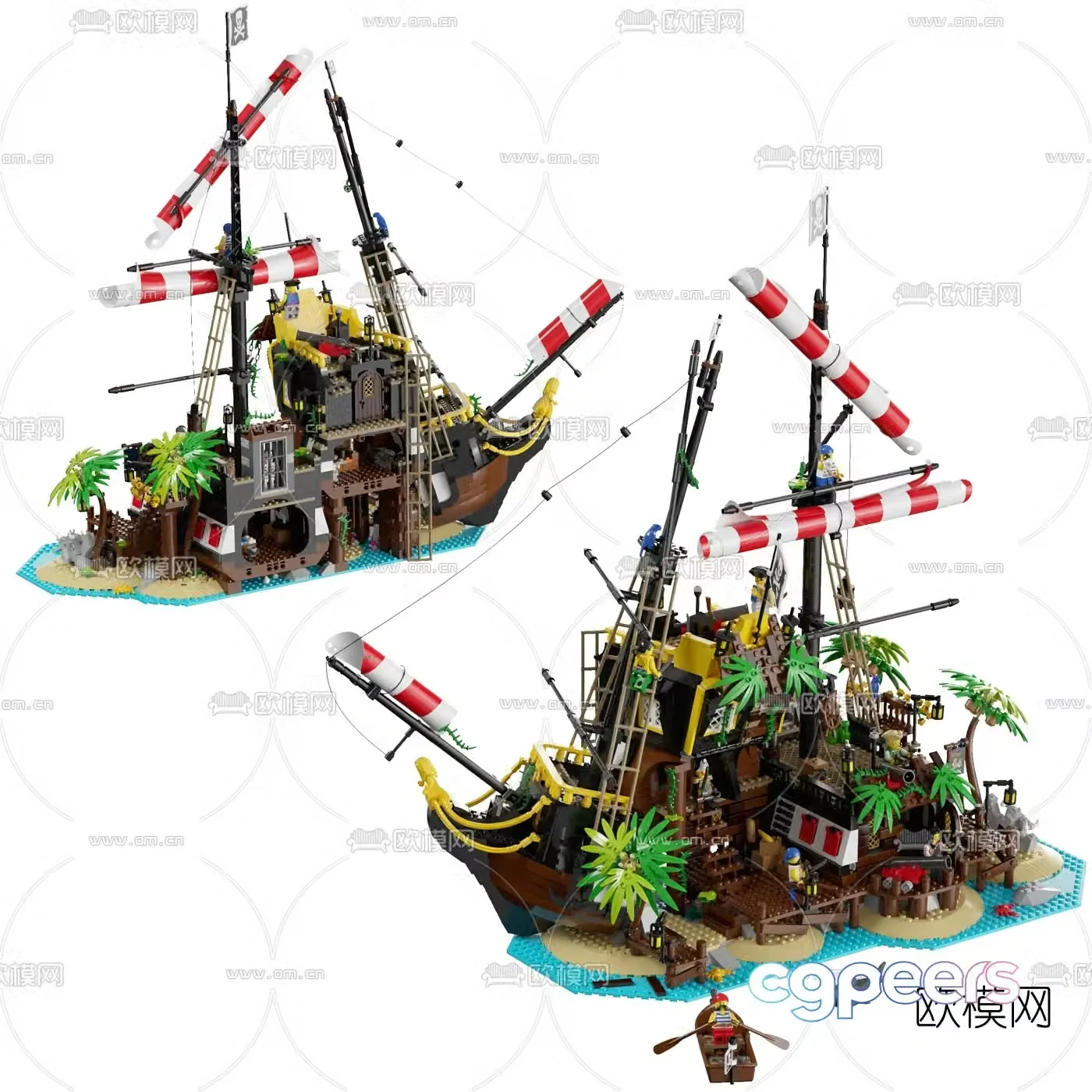 Modern Barracuda Bay pirate ship toy 3d model