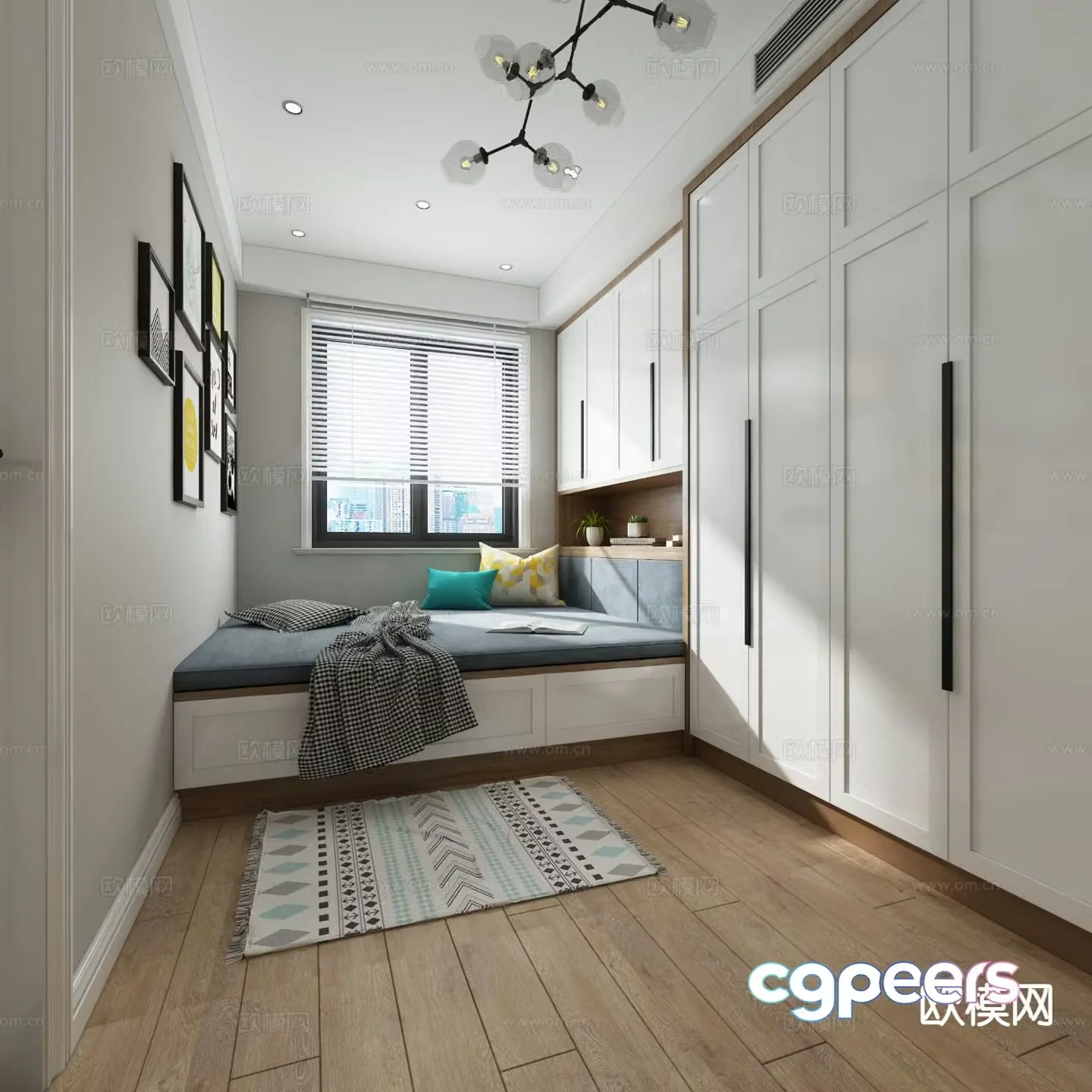 Nordic tatami bedroom 3d model