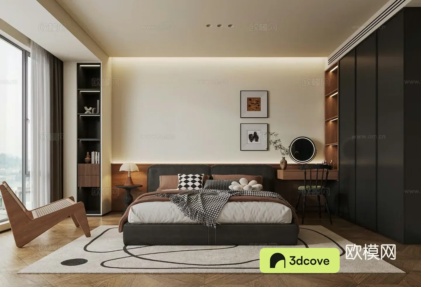 Middle-aged bedroom 3d model