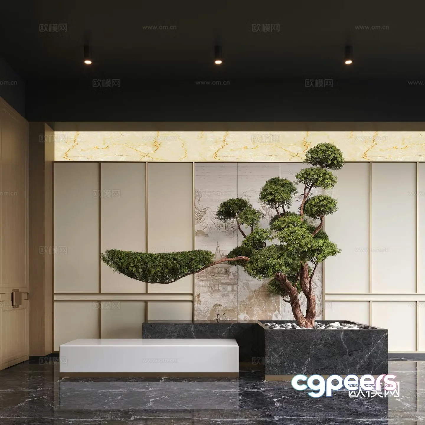 New Chinese landscape landscaping pine tree landscape tree 3D model