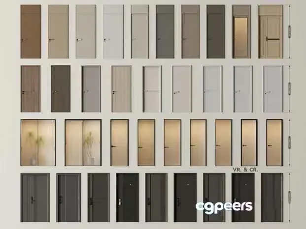 A Collection Of Doors 3D Model – 2652 – VRAY Render
