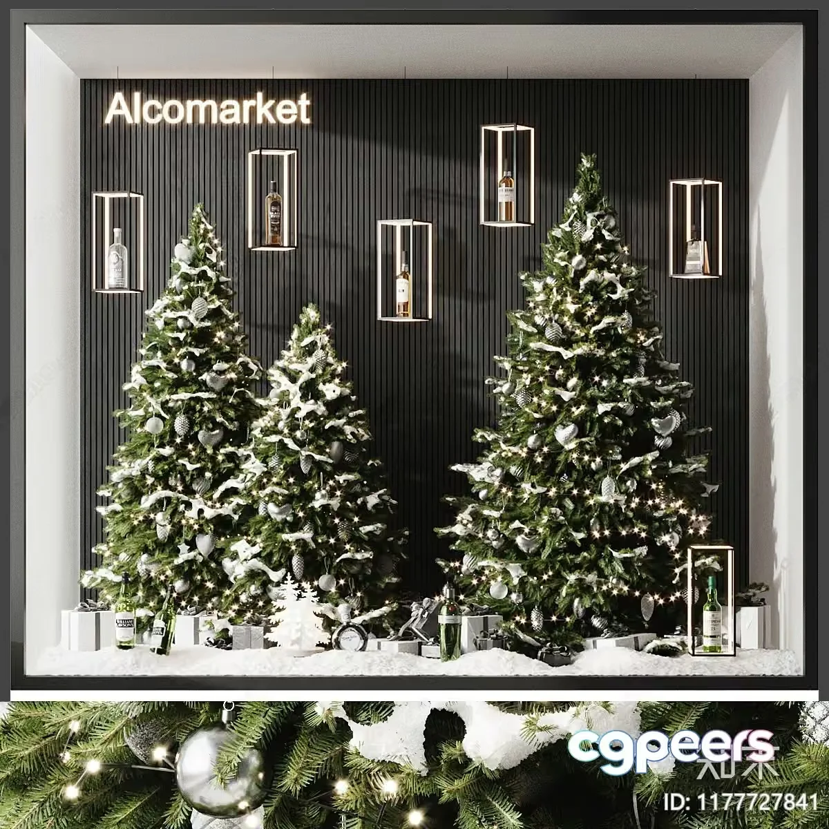 Modern Christmas Display 3D Model – 725 – VRAY Render