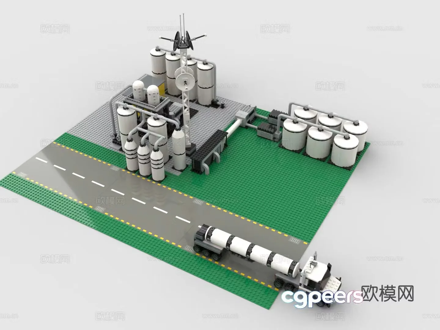 Lego LEGO toys building blocks factory factory oil pipe factory 3d model