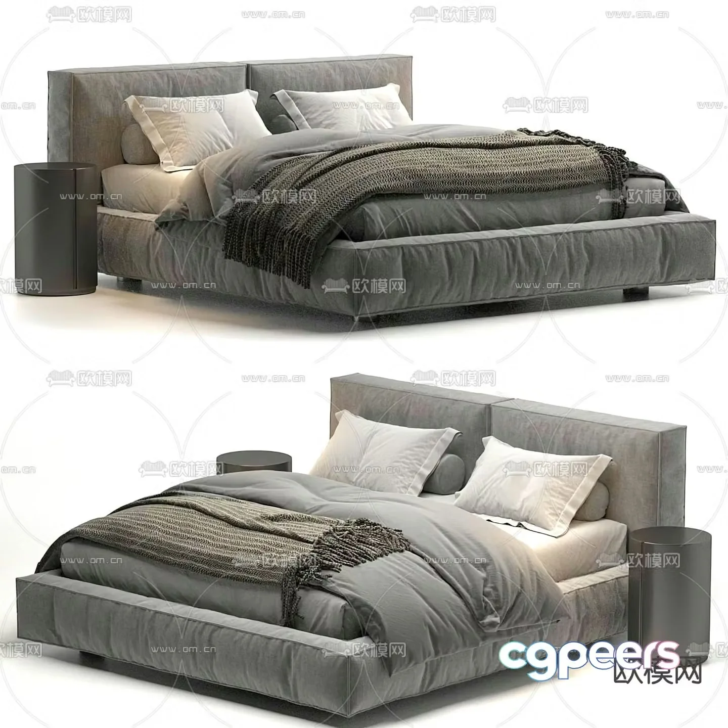 Flou double bed 3d model