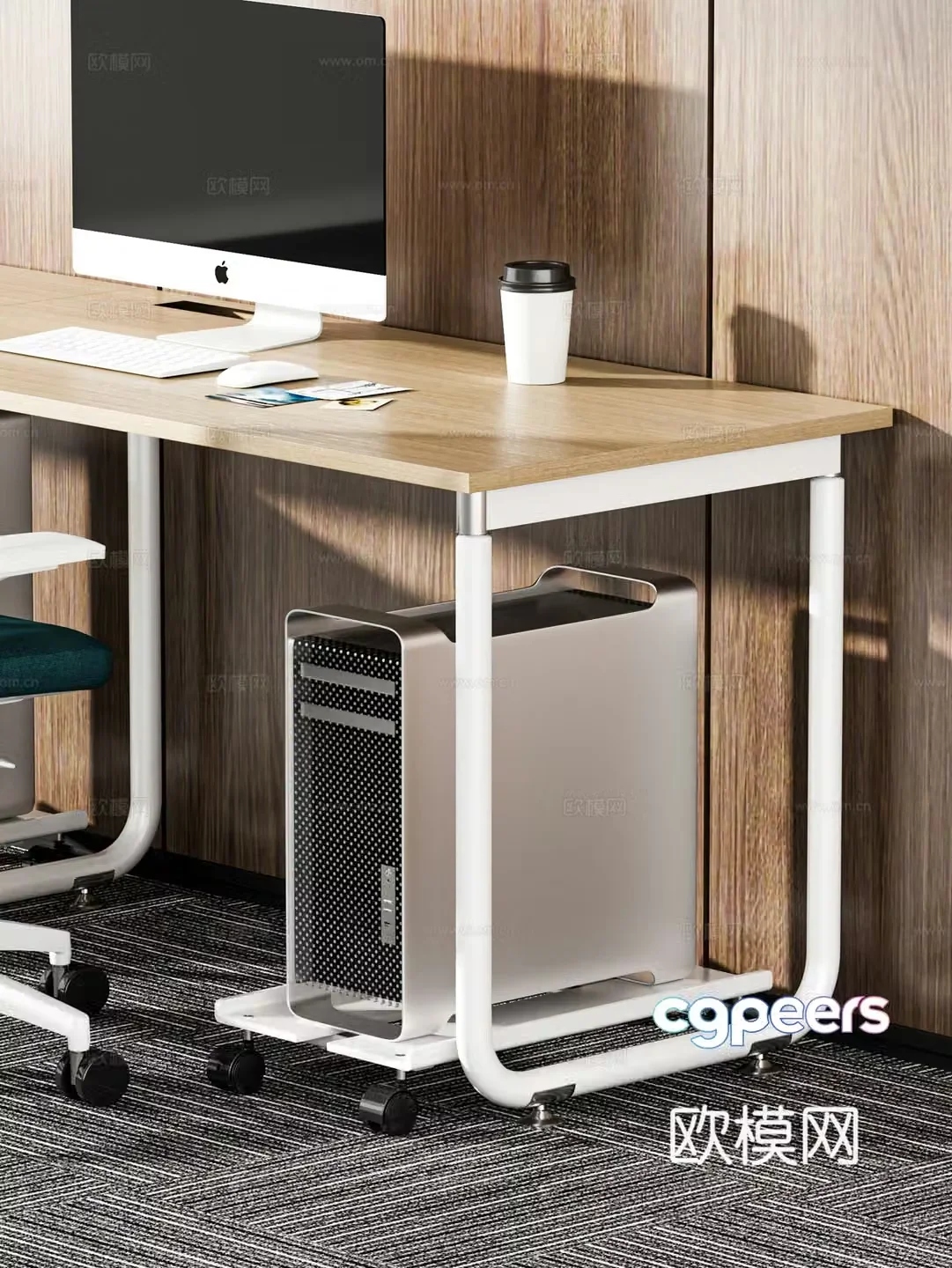 Modern office desk computer chair 3d model