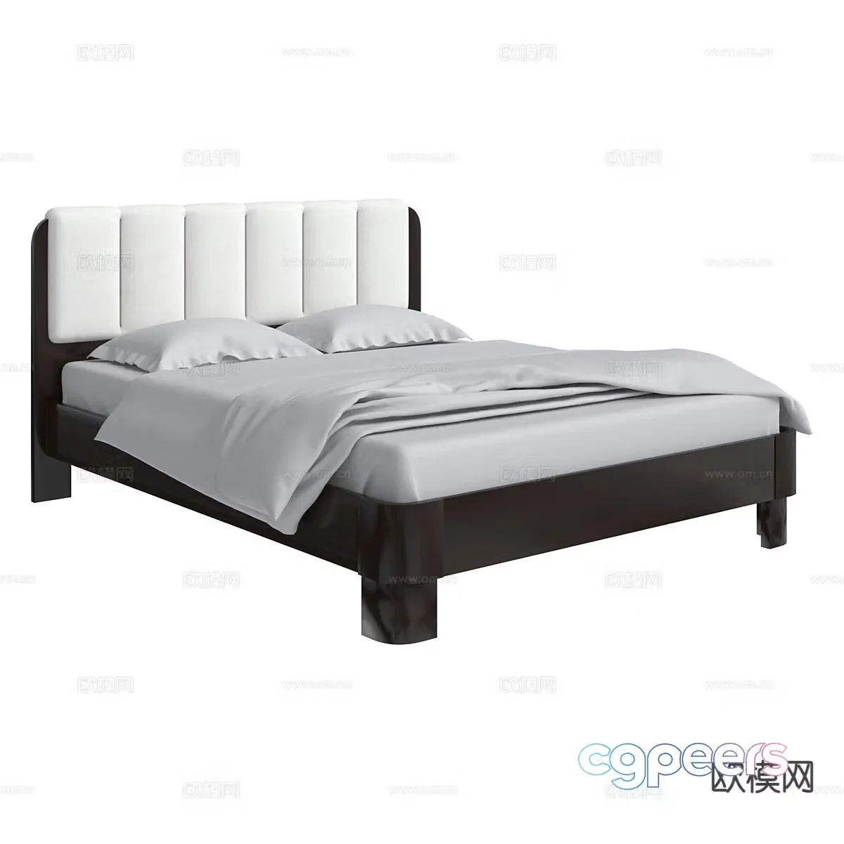 Modern double bed 3d model