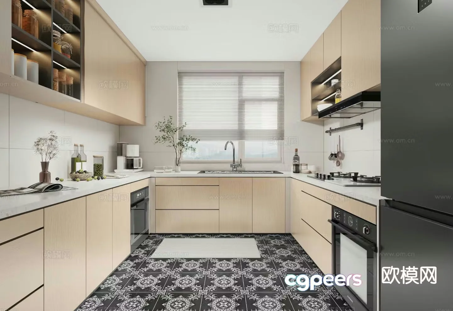 modern kitchen cabinet 3d model