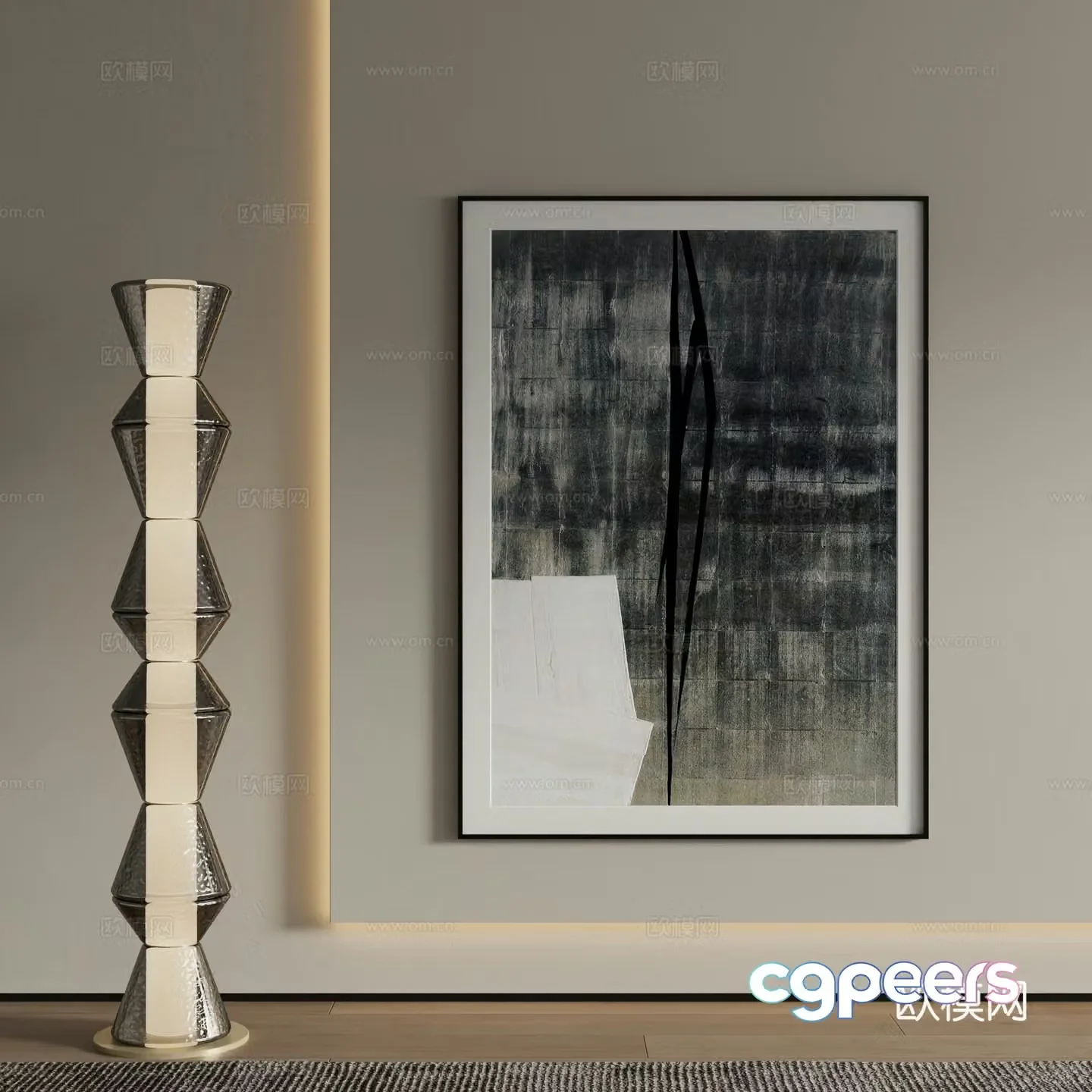 Modern abstract painting Decorative painting 3d model