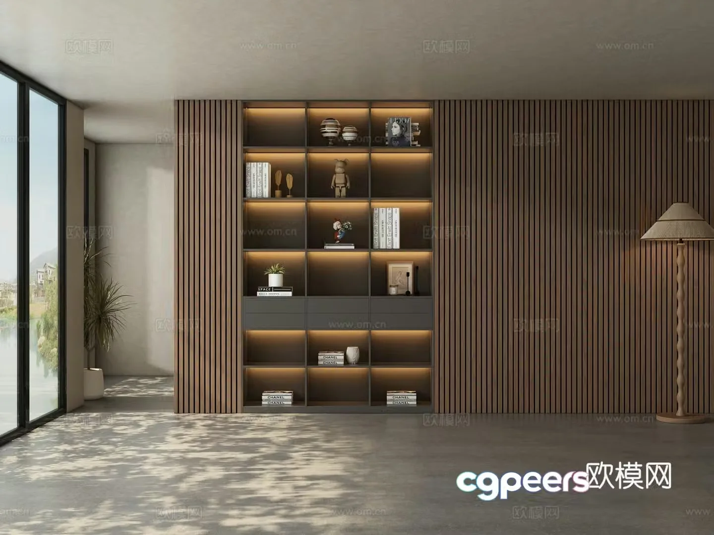 Tea room background wall 3d model