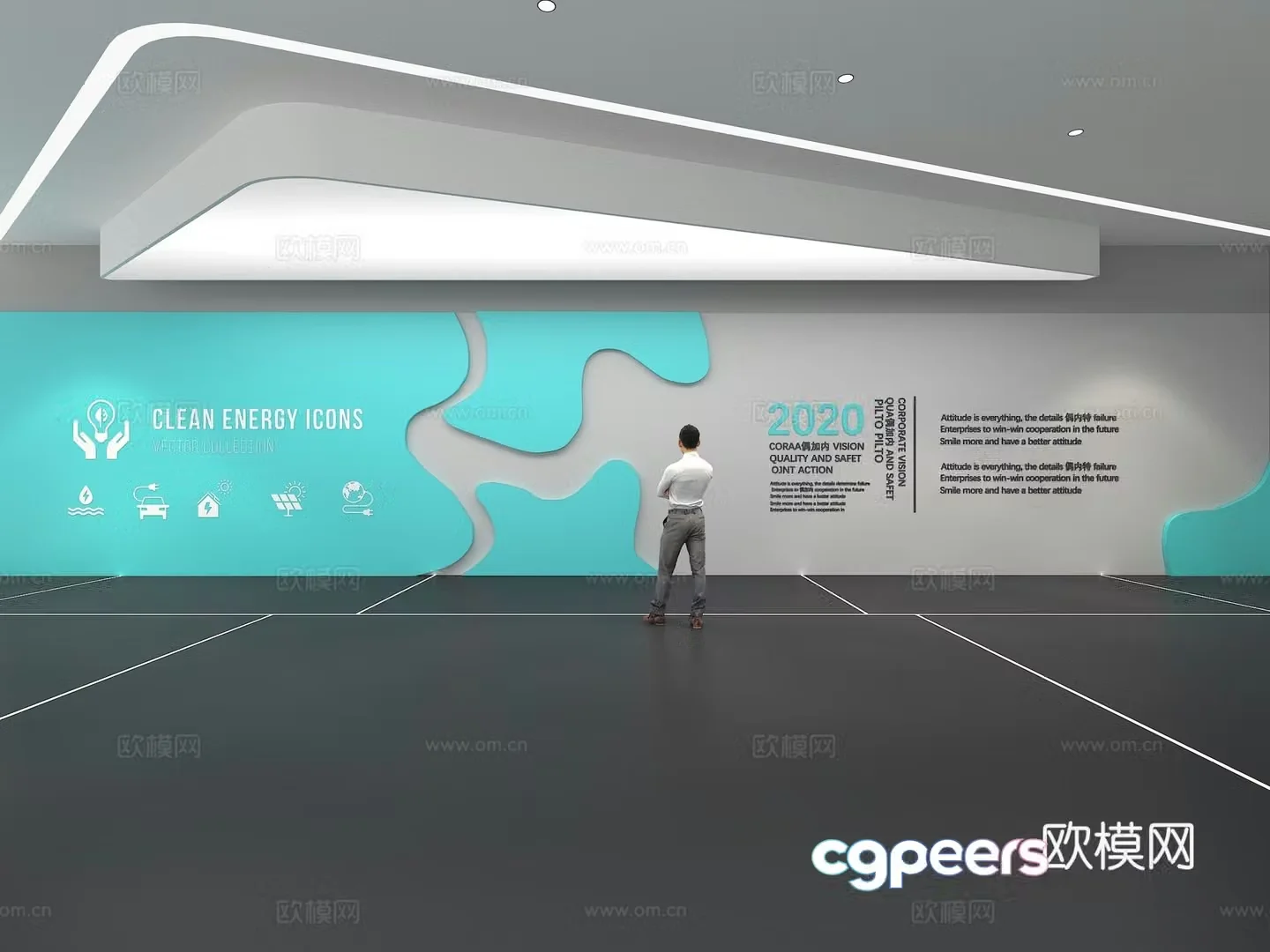 Cultural wall Corporate culture wall Education Theme wall Exhibition hall Campus culture Corridor 3D model