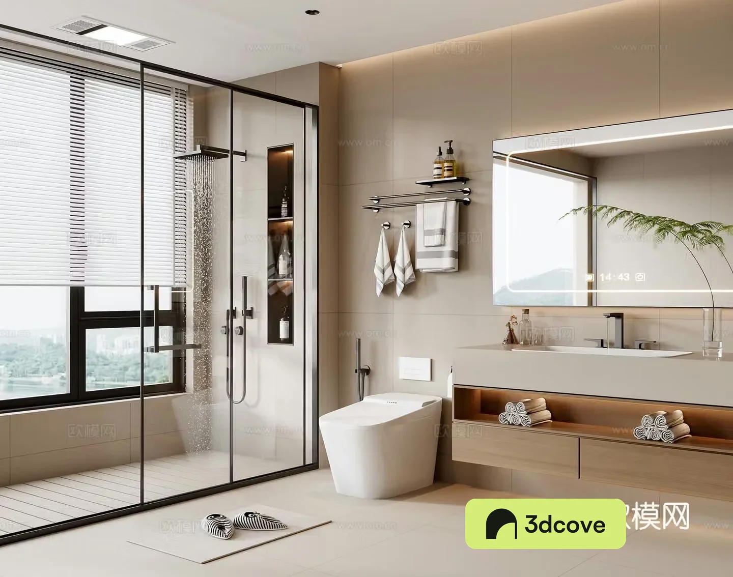 Creamy style bathroom