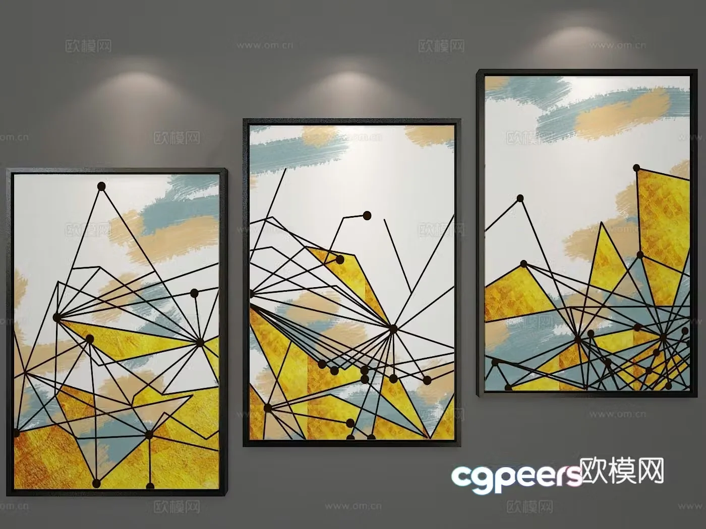 Modern minimalist decorative hanging painting 3d model