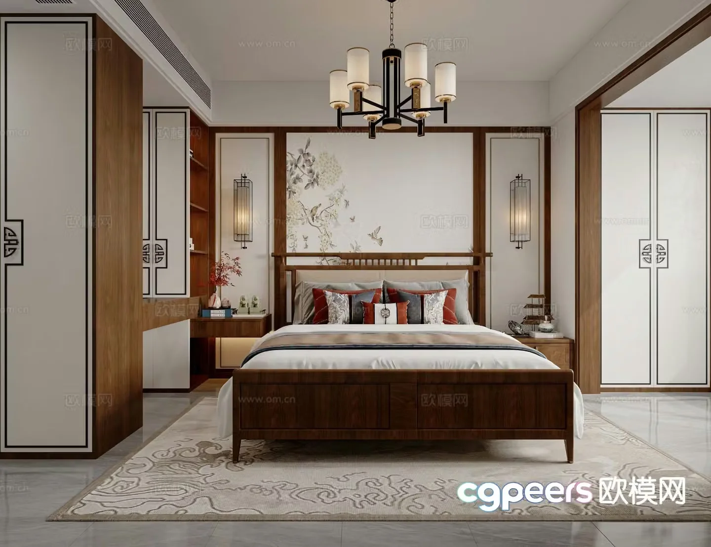 New Chinese style bedroom master bedroom 3d model
