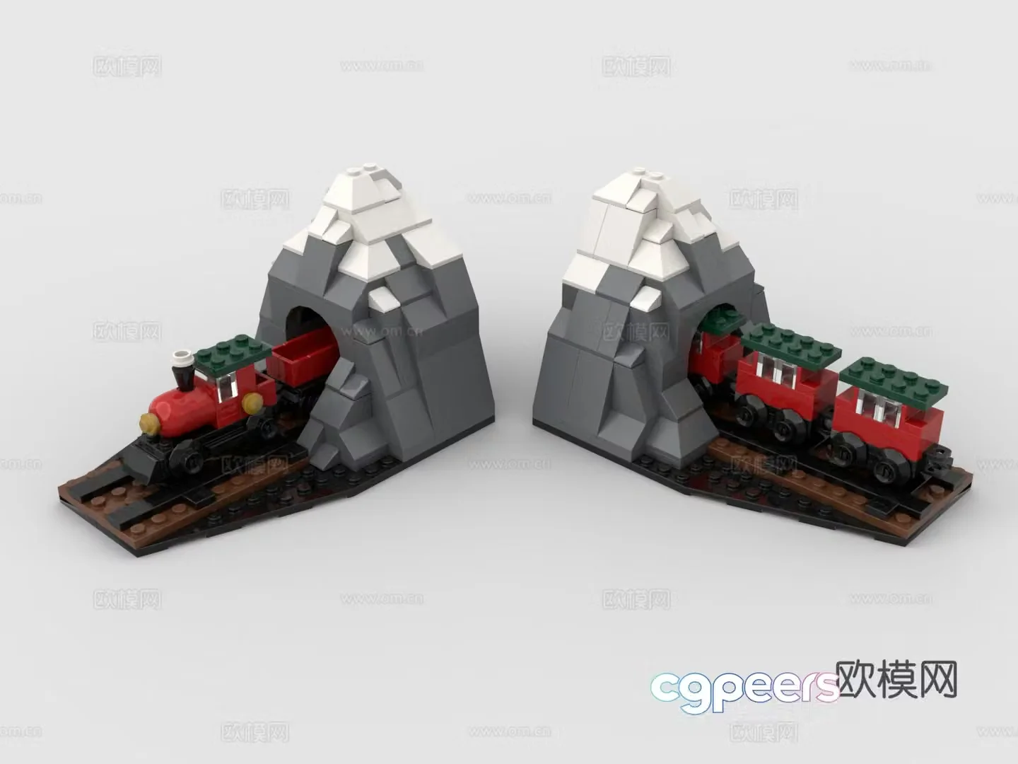 LEGO LEGO Toys Building Blocks Mountain Tunnel Train 3D Model