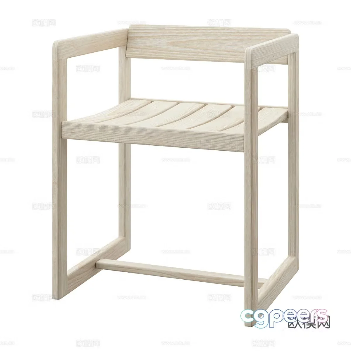 Nordic simple single chair armchair 3d model