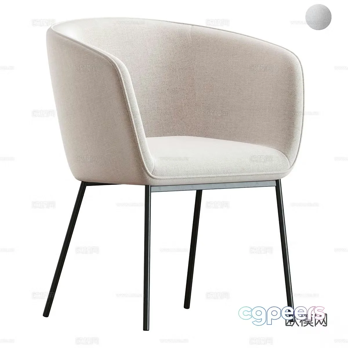 Modern chair dining chair 3d model