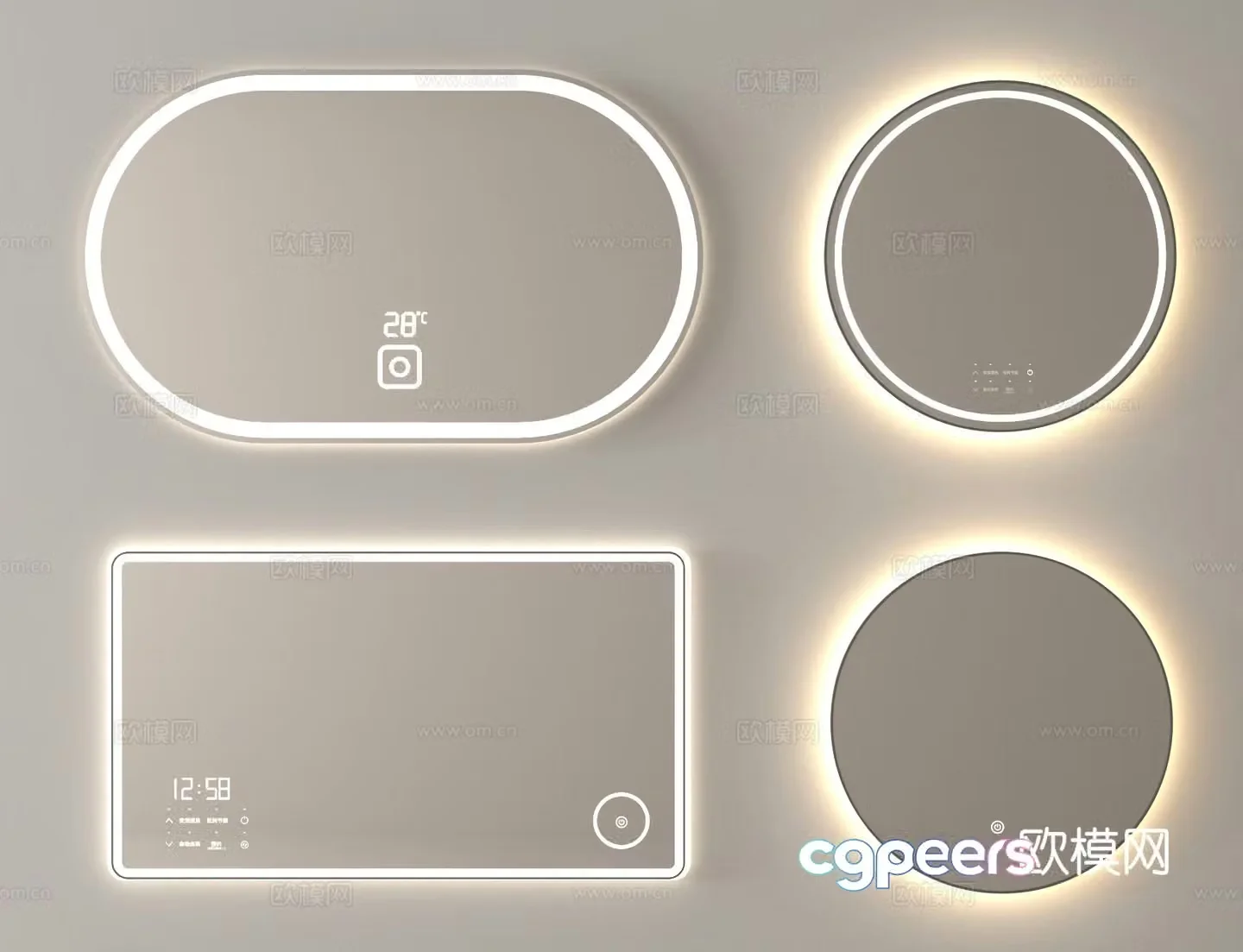Mirror bathroom mirror cosmetic mirror smart mirror 3d model