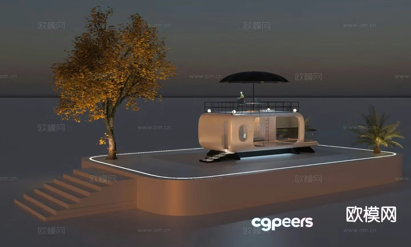 Space capsule outdoor camping base station 3d model