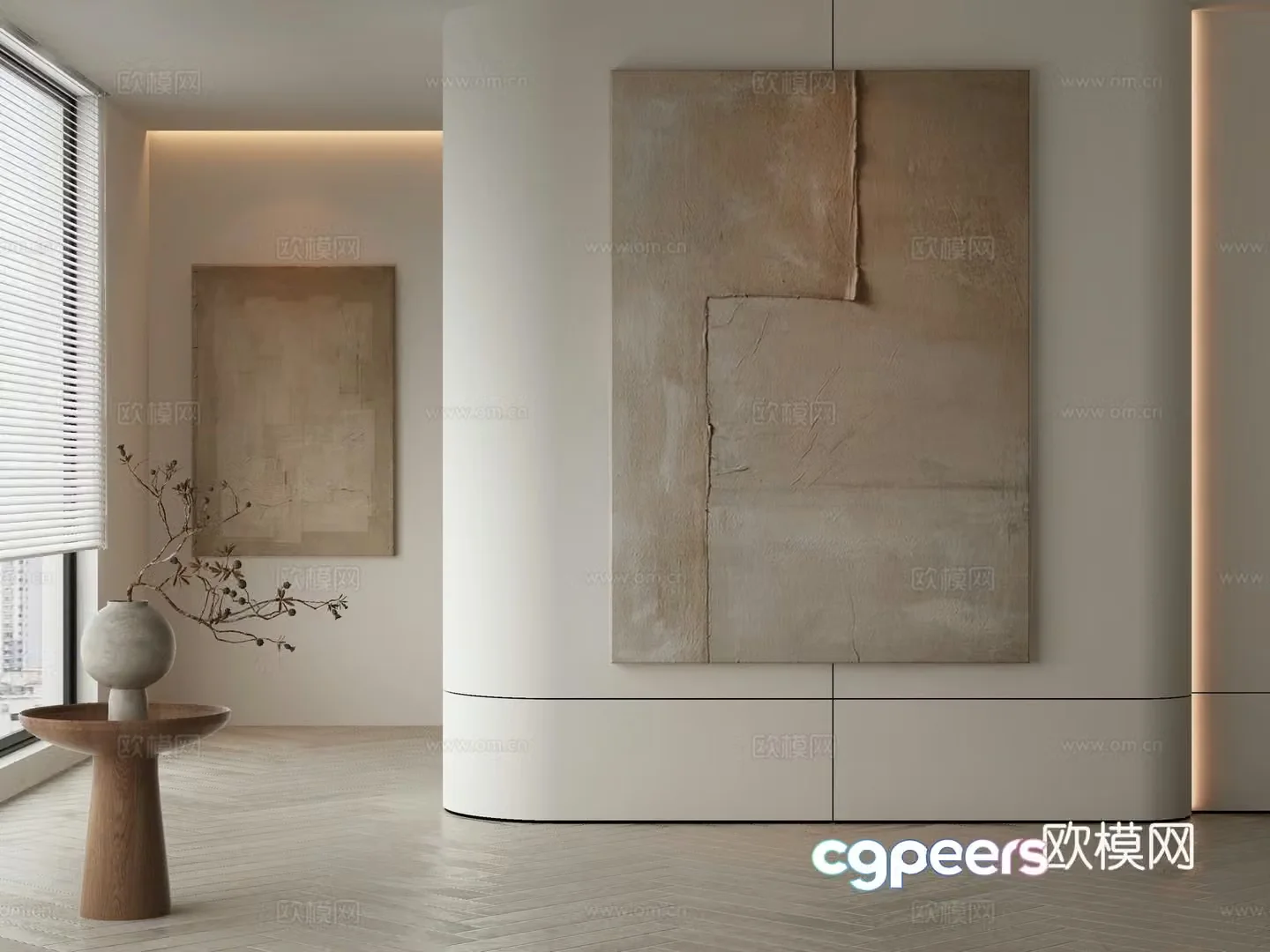 Modern decorative painting Texture painting 3d model