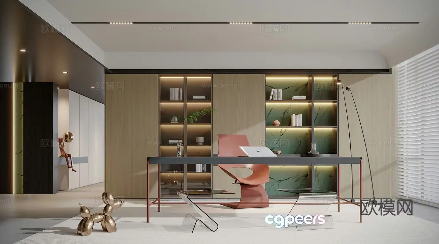 Modern home study 3d model
