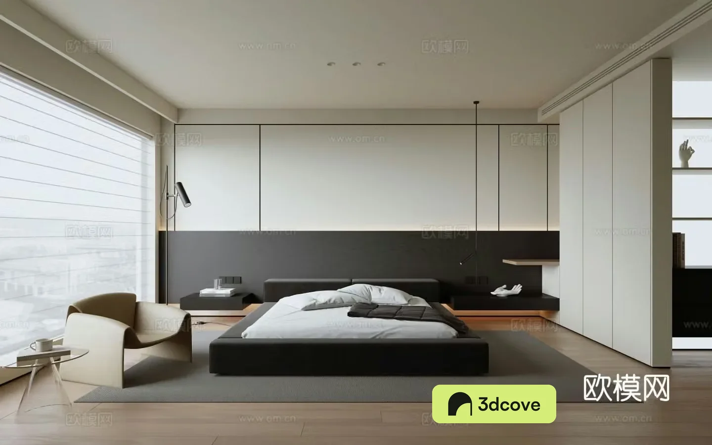 Modern minimalist bedroom