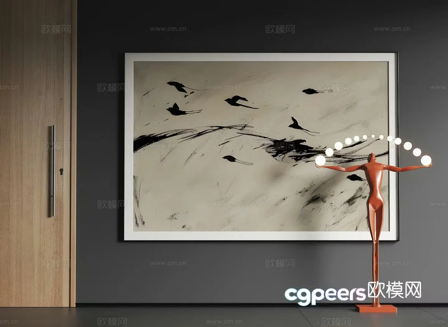 Modern large-scale hanging paintings Modern abstract hanging paintings Modern simple hanging paintings 3d model