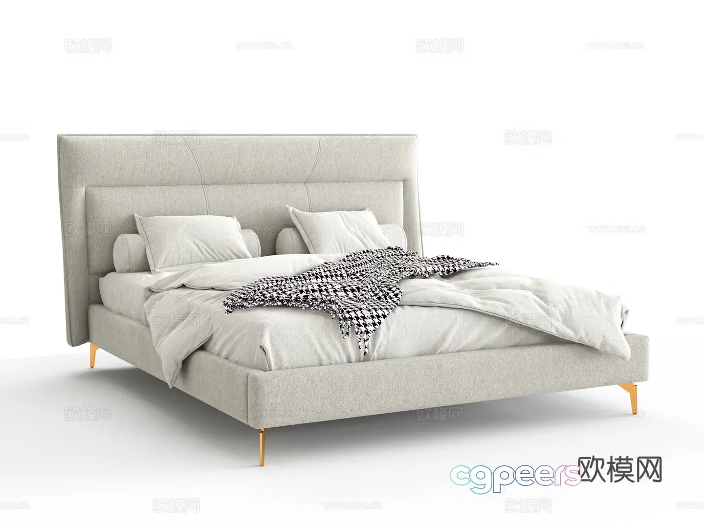Double bed 3d model