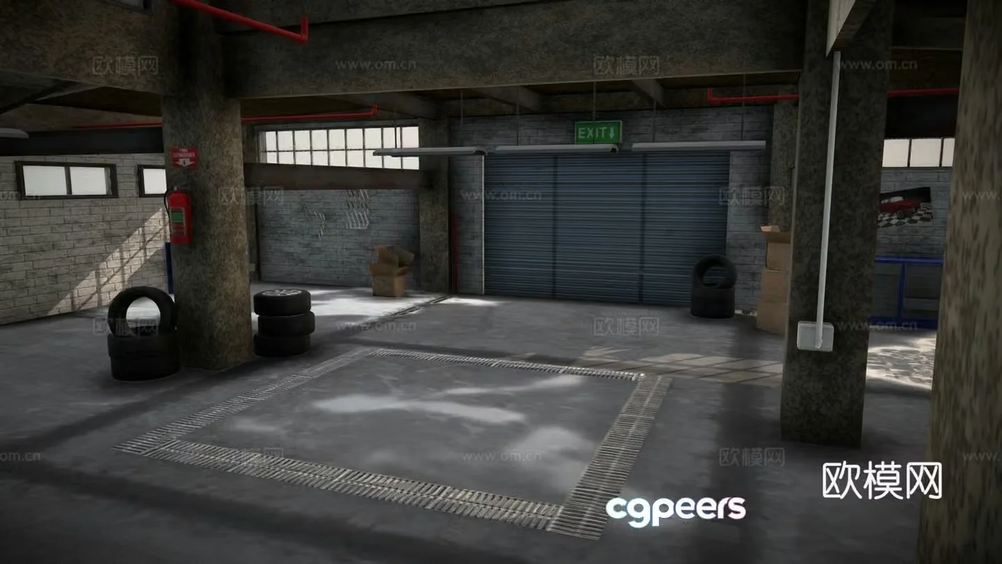garage warehouse 3d model