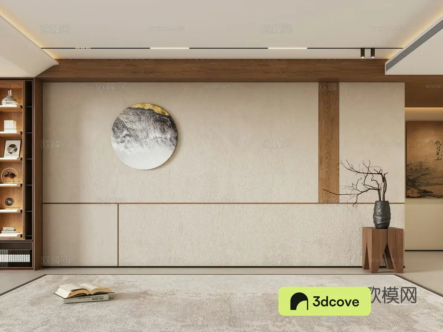 Zen new Chinese sofa background wall