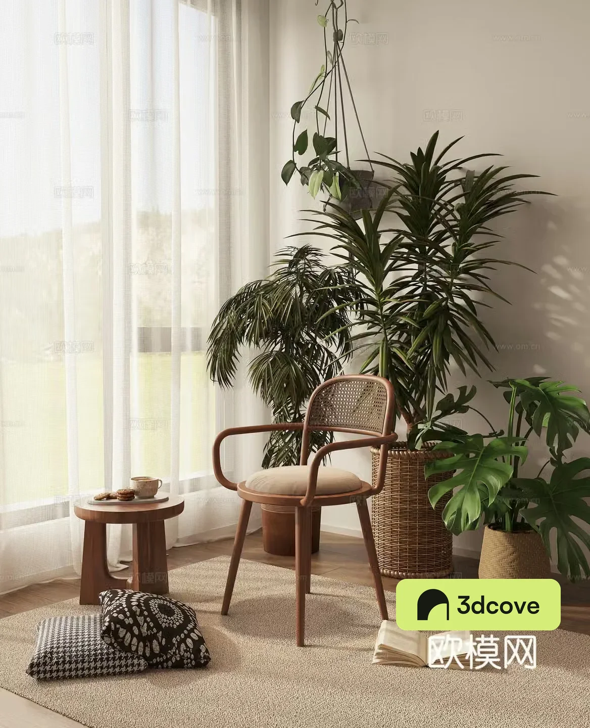 leisure chair with potted balcony