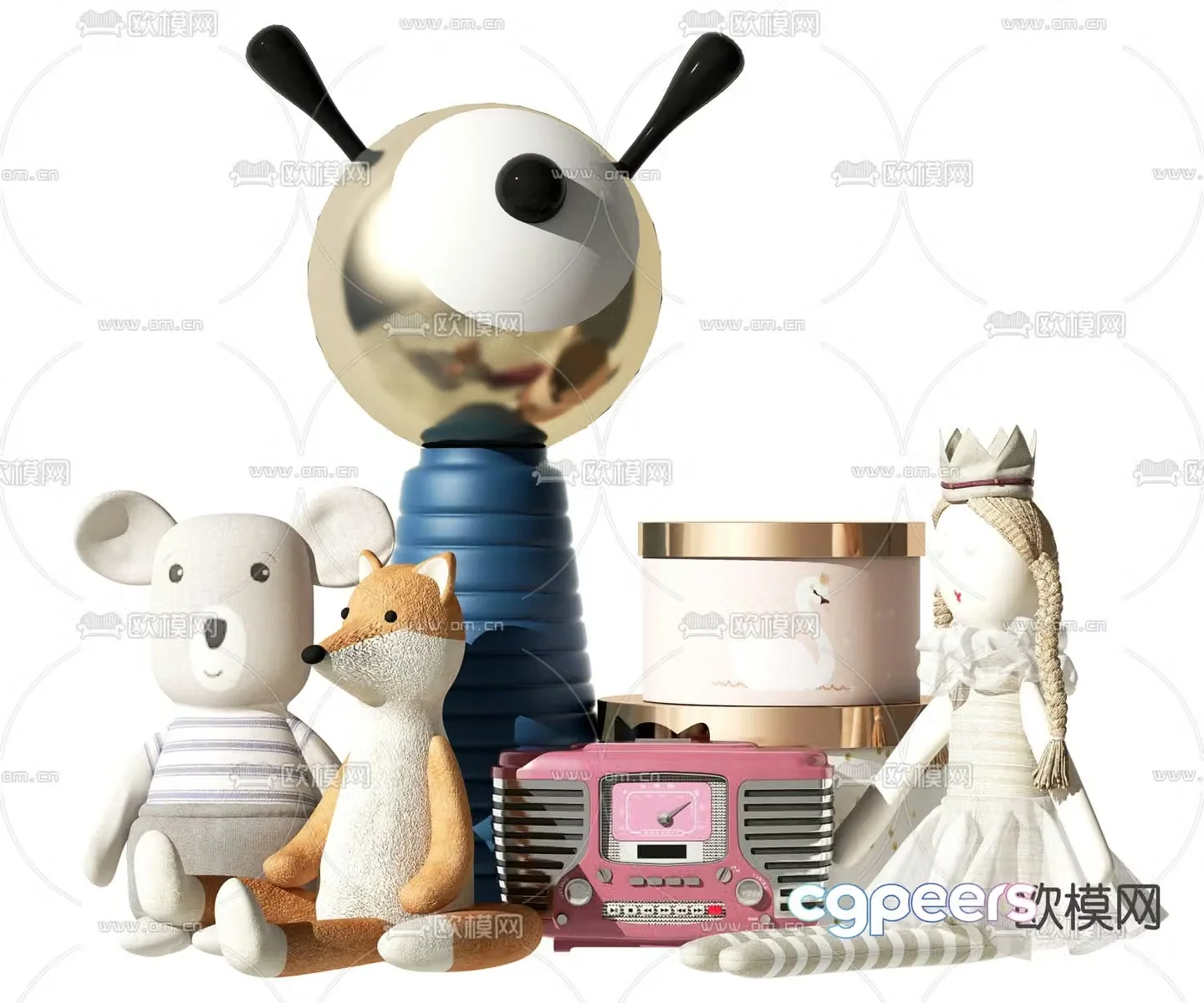 Modern children’s doll toy 3d model
