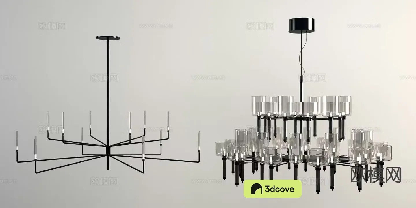 Modern glass chandelier multi-head chandelier