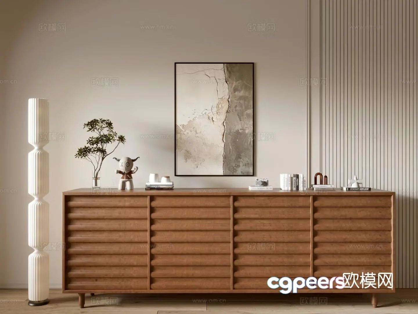 Wabi-sabi entrance cabinet 3d model