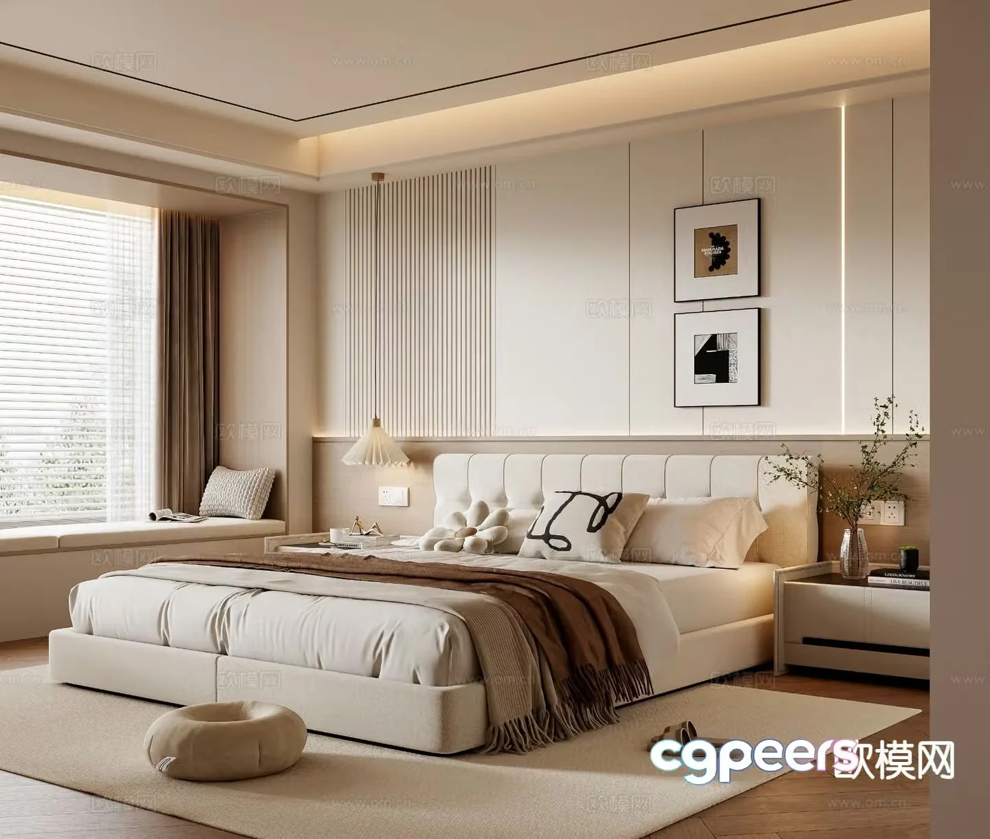 Cream style bedroom master bedroom 3d model