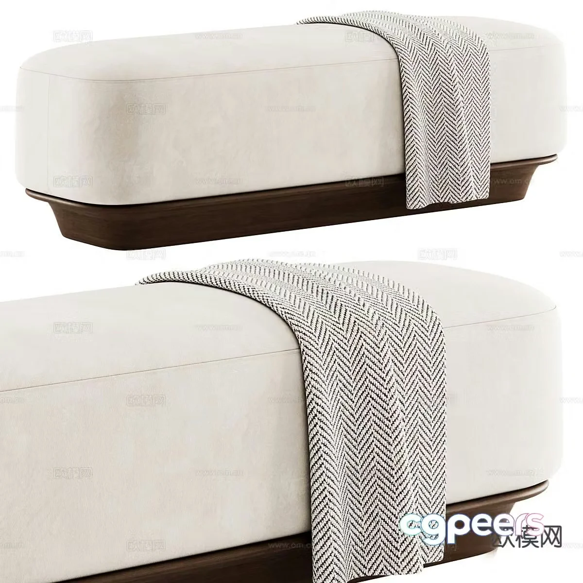 Modern footrest bedside stool sofa stool 3d model