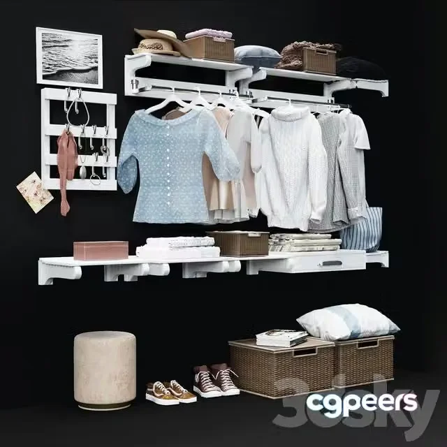 3ds Max Free – Hallway Pottery Barn Declan Closet Accessories