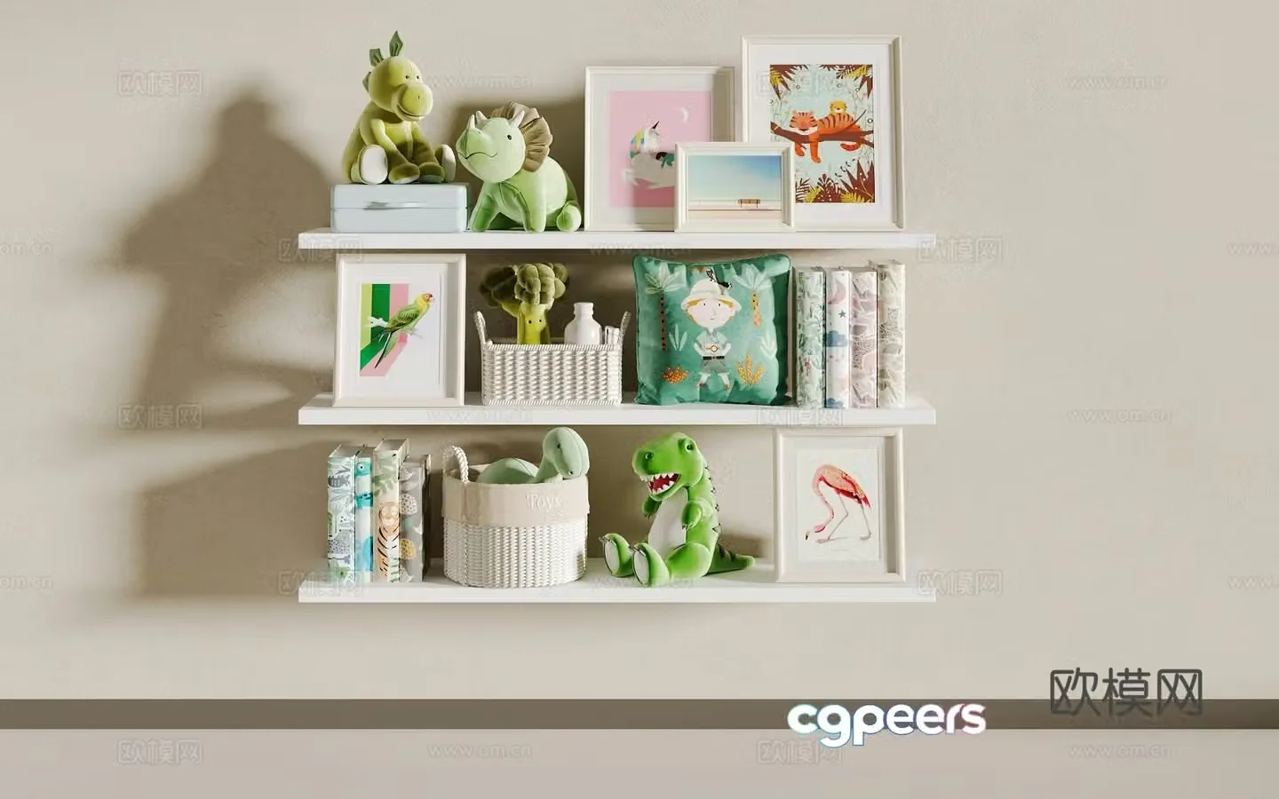 Children’s bookshelf toys 3d model
