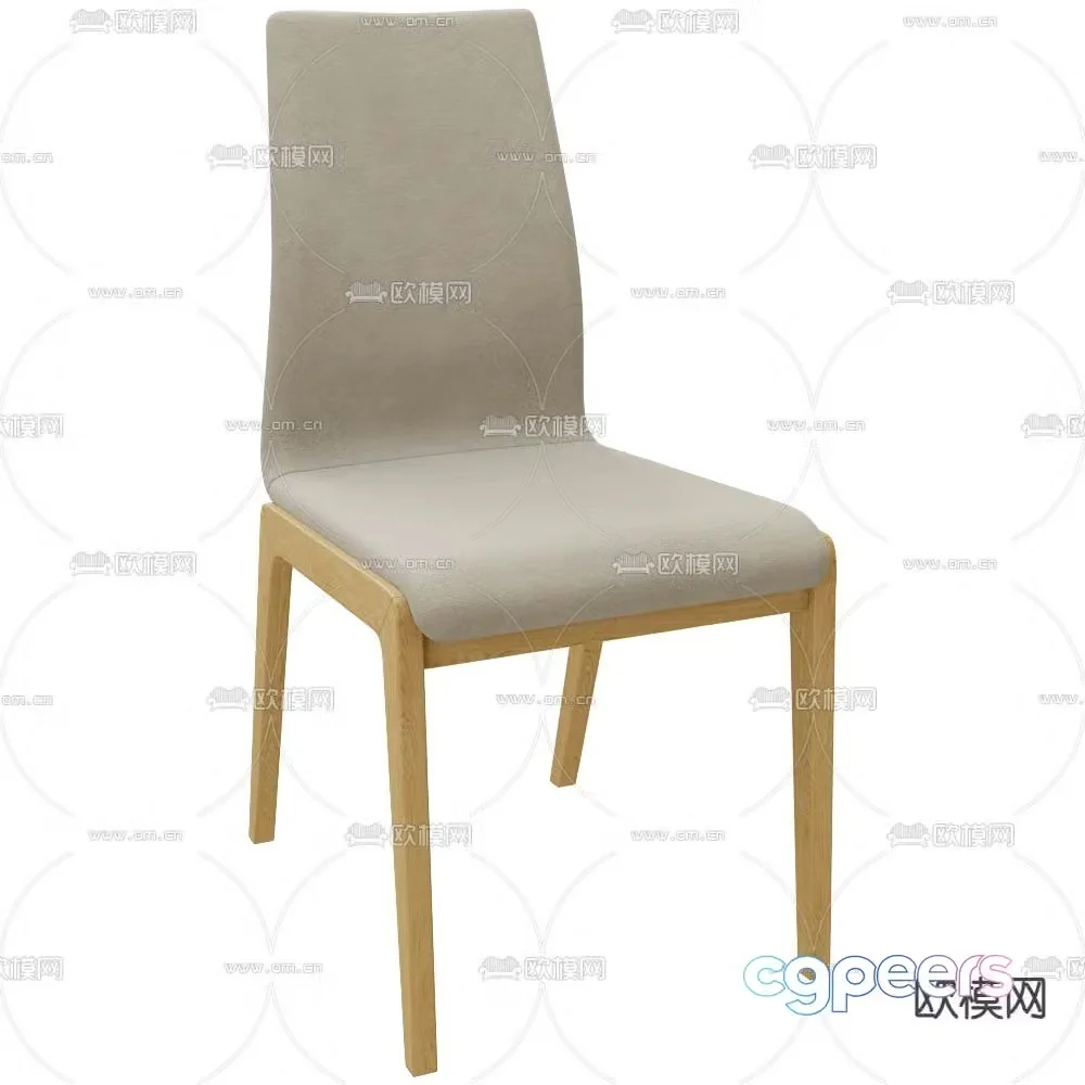 BentWood modern single chair dining chair 3d model