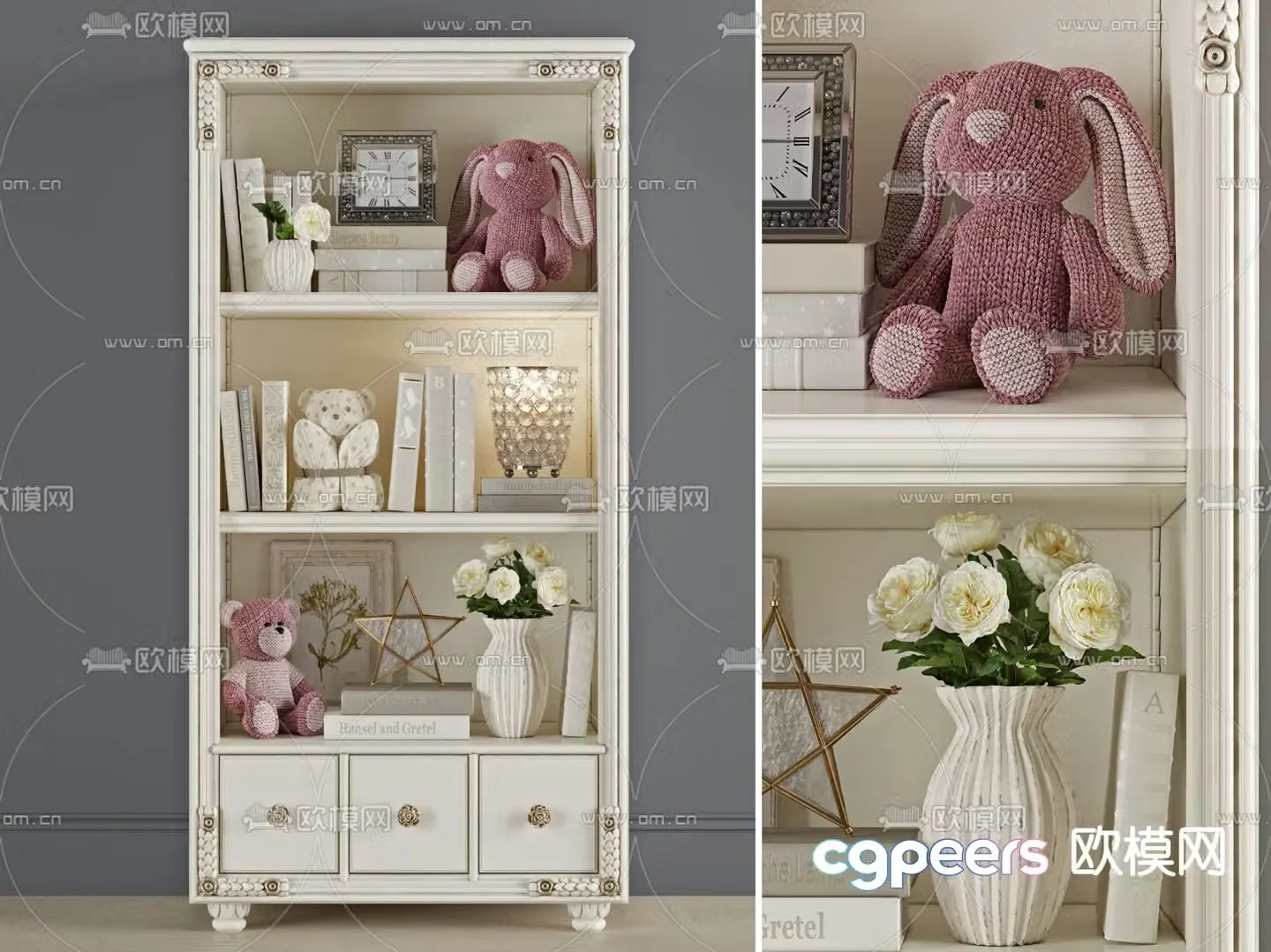 European style children’s decorative cabinet 3D model