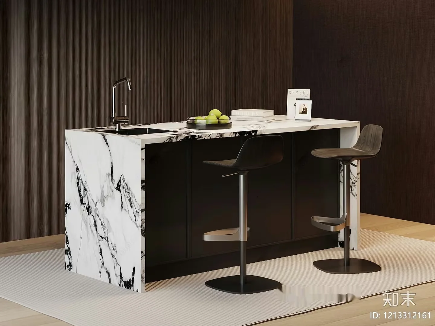 Modern Kitchen Island 3D Model – 17900 – VRAY Render