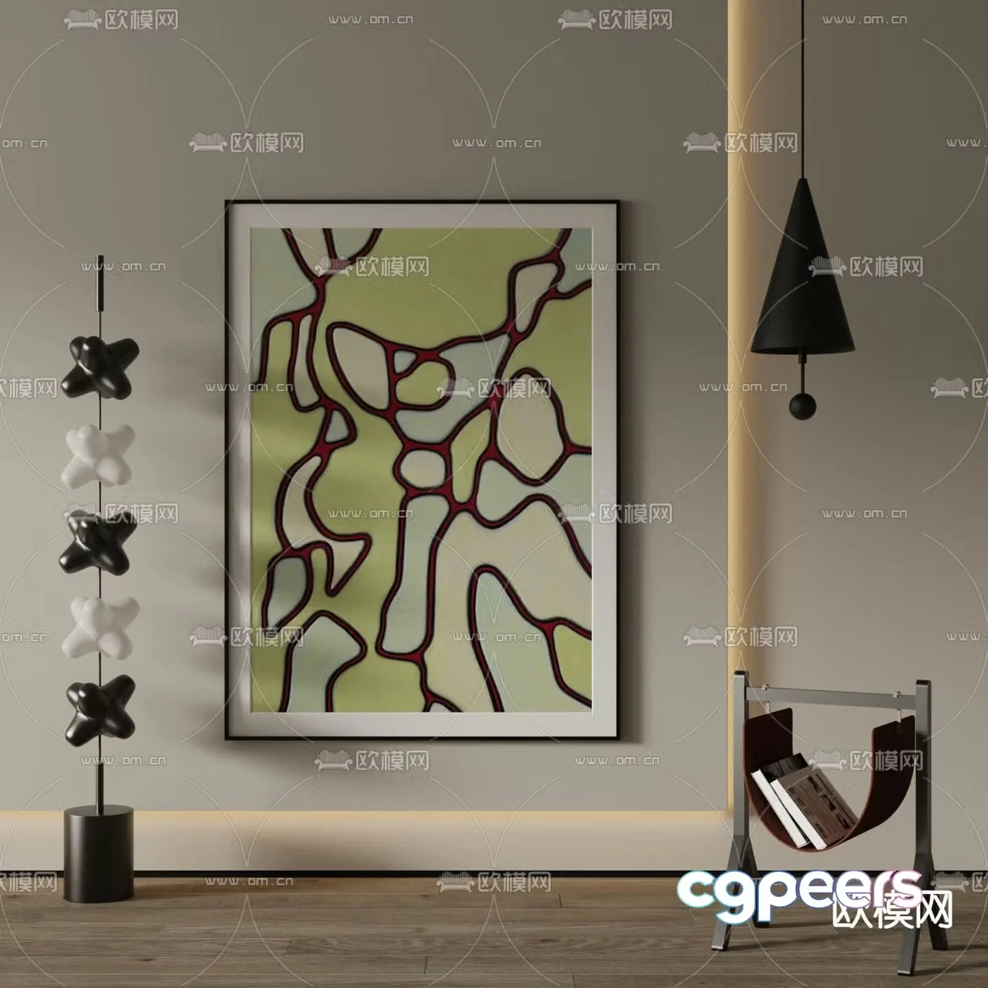 Modern decorative painting Abstract painting Hanging painting 3d model