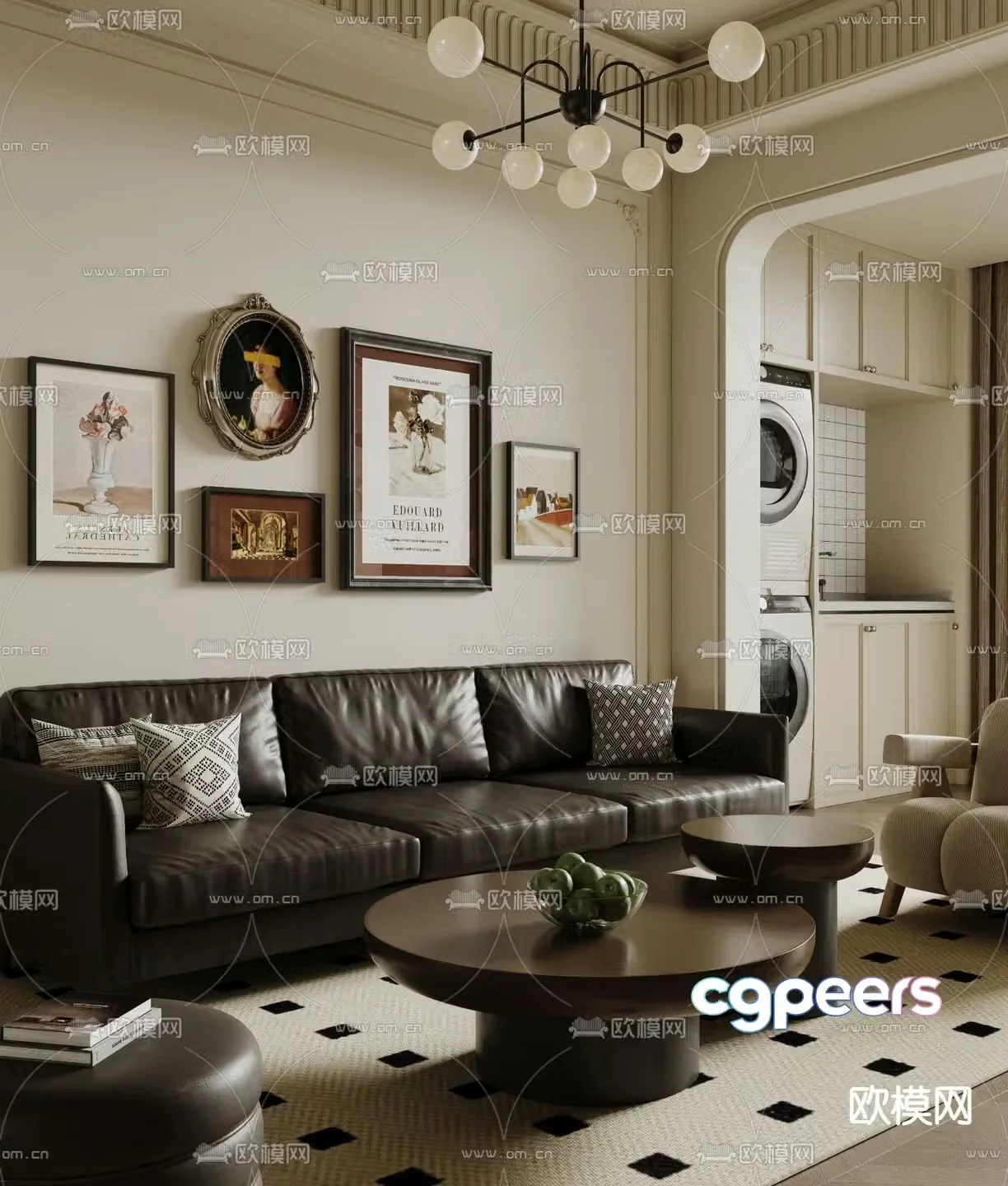 French living room 3d model