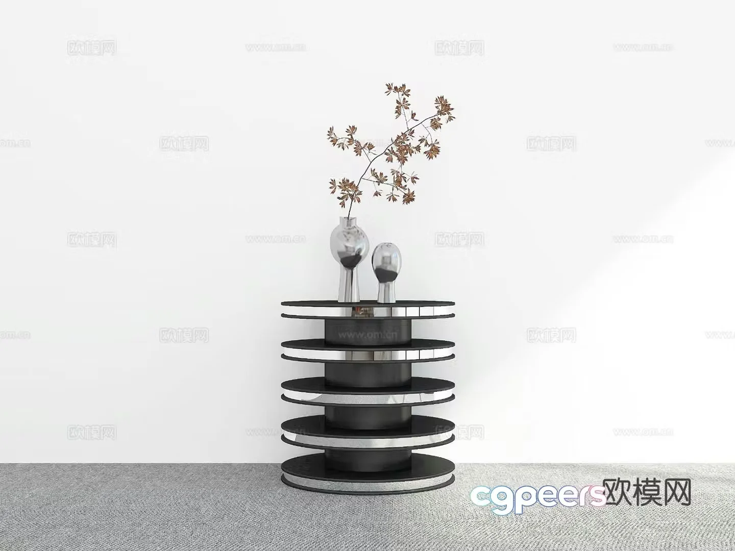 Modern side table round table corner table 3D model