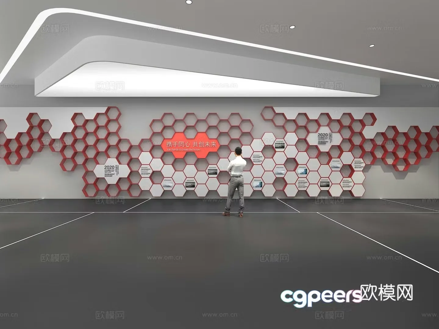 Cultural wall Corporate culture wall Display wall Theme wall Exhibition hall Campus culture Corridor 3D model
