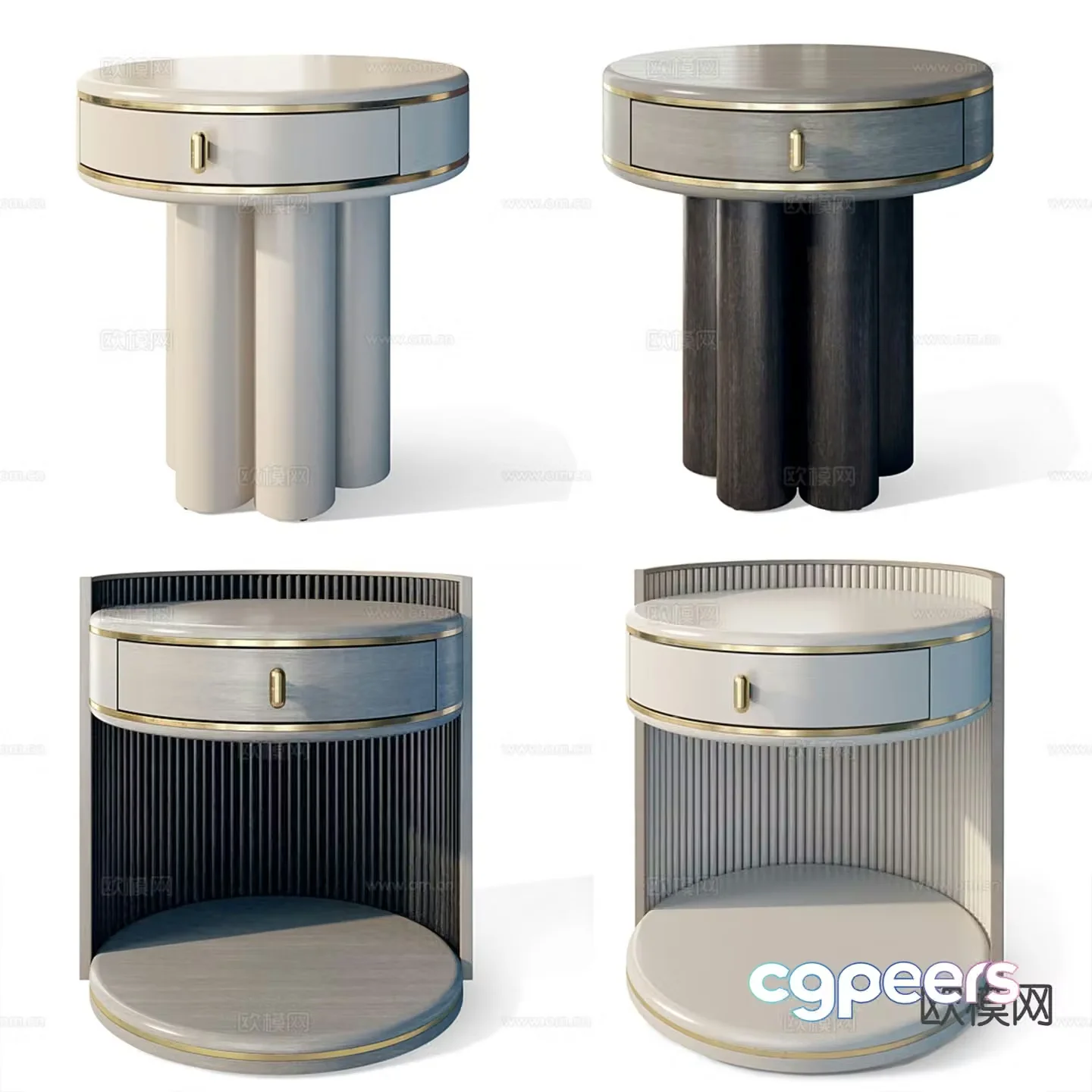 Light luxury bedside table 3D model