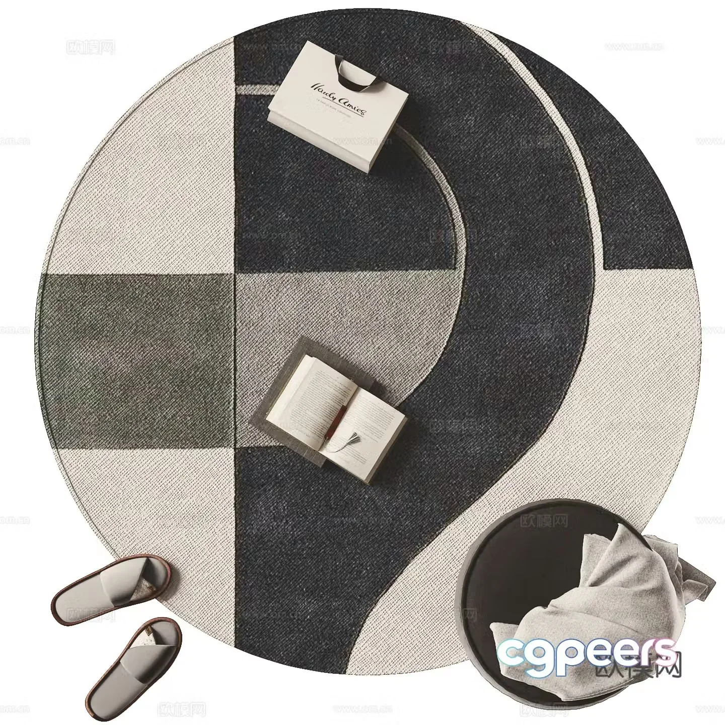 Round carpet simple carpet 3d model